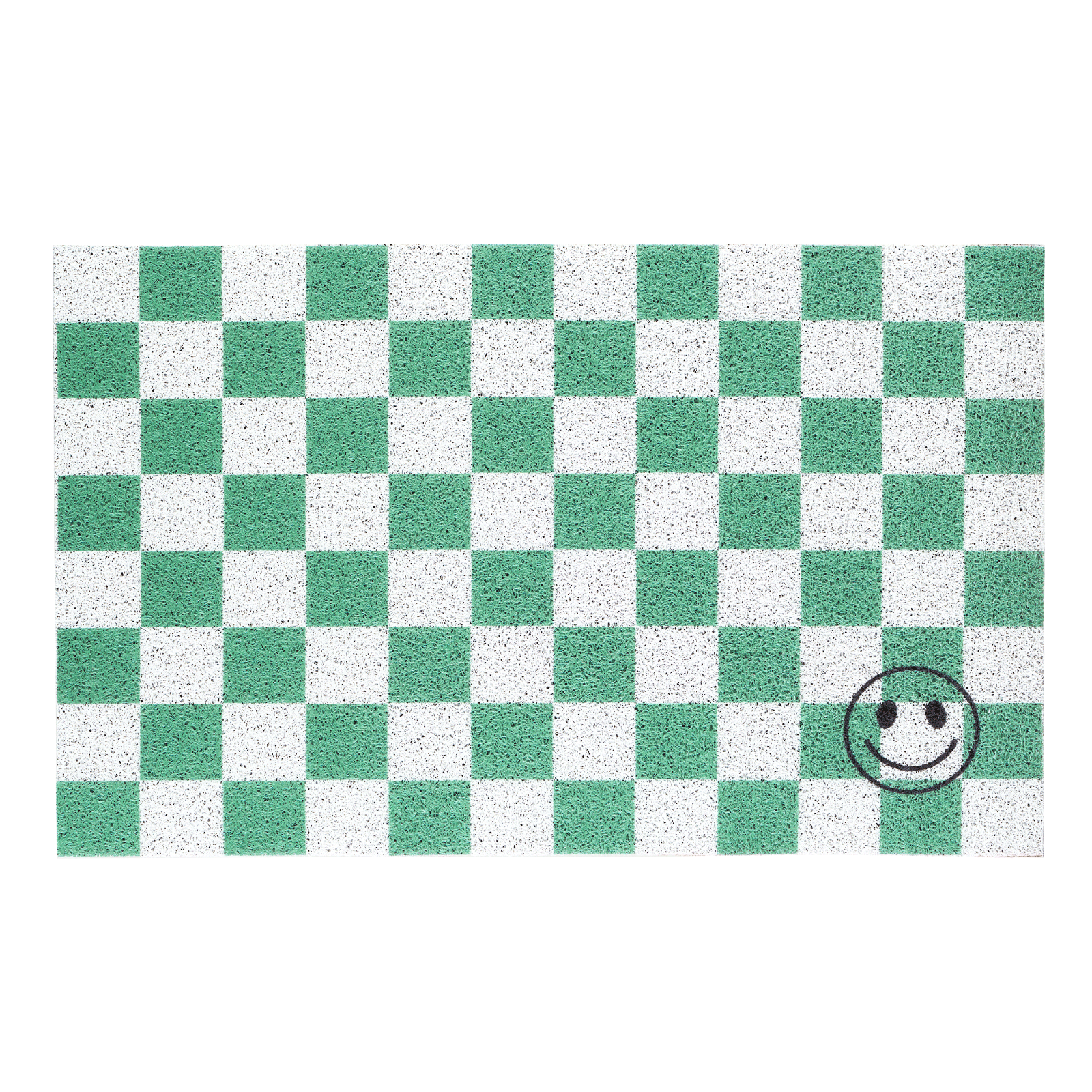 Pixa Pod Green Grid Indoor Entry Mat Non-Slip Area Rug