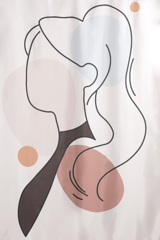 Pixa-Pod-Chic-Silhouette-Face-Waterproof-Bathroom-Long-Shower-Curtain
